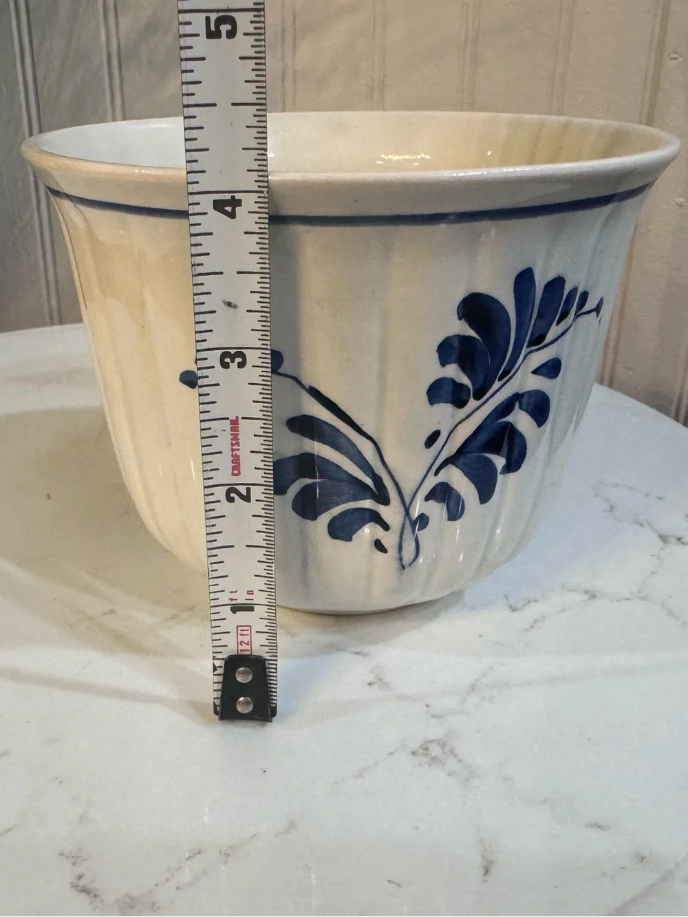 Vintage Delft Holland Blue Hand Painted Planter Floral Windmill Pottery